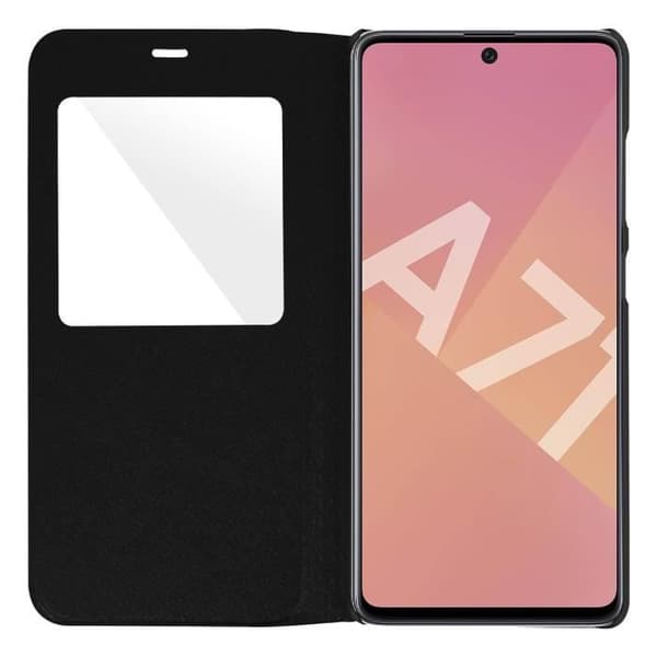 Hölster för Samsung Galaxy A71 - AVIZAR - Fönsterdisplay Fodral - Heltäckande Skydd - Svart - Hårt Fodral