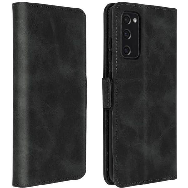 Fodral för Samsung S20 FE - Vintage - Ekologiskt läder - Kortfack - Videostöd - Svart