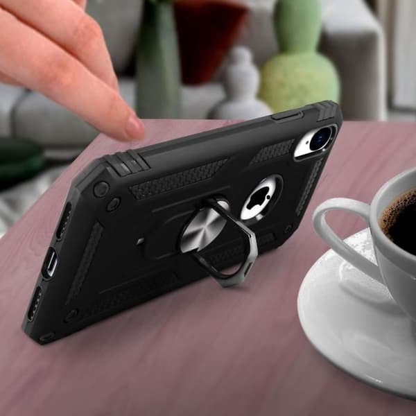 Coque iPhone XR - AVIZAR - Bi-material - Rigid och Mjuk - Video Stöd - Svart
