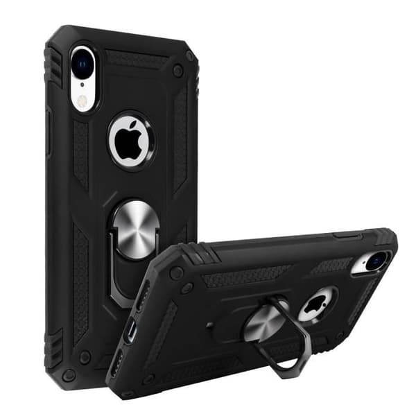 Coque iPhone XR - AVIZAR - Bi-material - Rigid och Mjuk - Video Stöd - Svart
