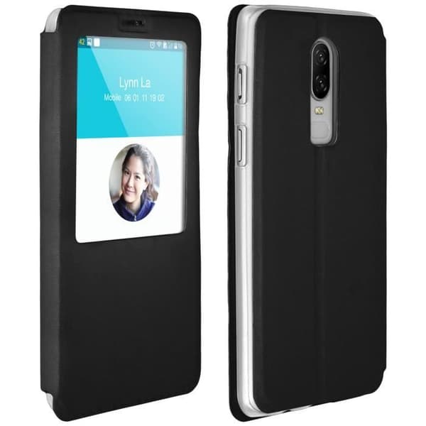 Skal - AVIZAR - OnePlus 6 - Ekologiskt läder - Hårt skal - Fönsterklaff
