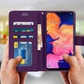 Miniatyrbild 3 av 4: Hus för Samsung Galaxy A10 - AVIZAR - Foliofodral - Ekologiskt läder - Videoställning - Lila