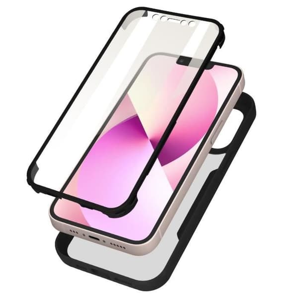 Helkåpa - Apple - iPhone 13 Mini - Stötsäker - Plexiglas - Svart Silikon