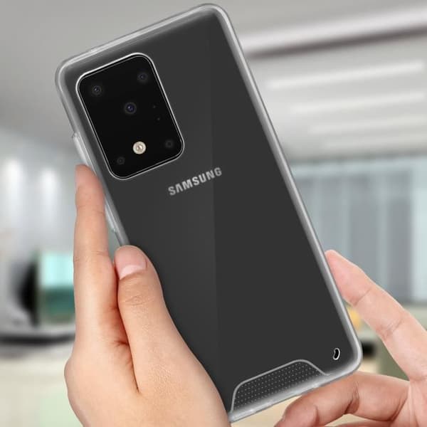 Fodral - AVIZAR - Galaxy S11 Plus - Skyddsstötfångare - Transparent Crystal - Styv