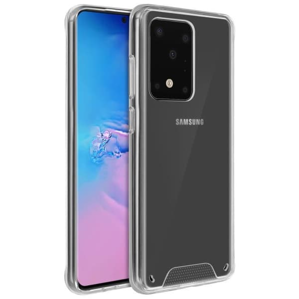 Fodral - AVIZAR - Galaxy S11 Plus - Skyddsstötfångare - Transparent Crystal - Styv