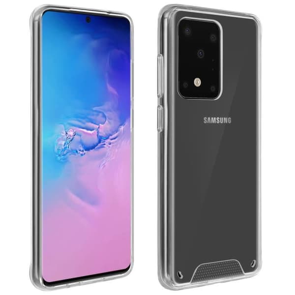 Fodral - AVIZAR - Galaxy S11 Plus - Skyddsstötfångare - Transparent Crystal - Styv