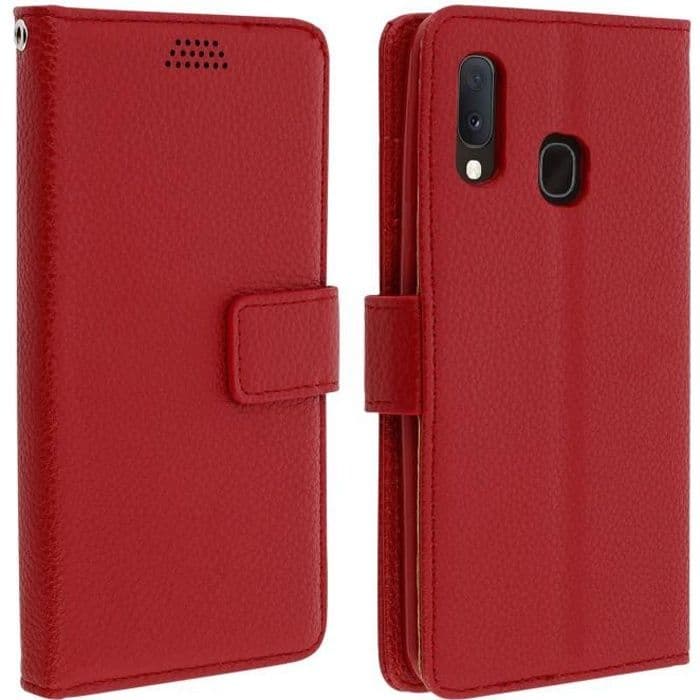 Samsung Galaxy A20e Folio Fodral Soft Touch Röd Videostöd Röd
