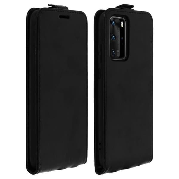 Huawei P40 Pro Fodral Vertikal Flip Protection Korthållare Svart