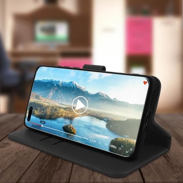 Étui Huawei P40 Pro - AVIZAR - Heltäckande Fodral - Korthållare - Stödfunktion - Svart Gel Silikon