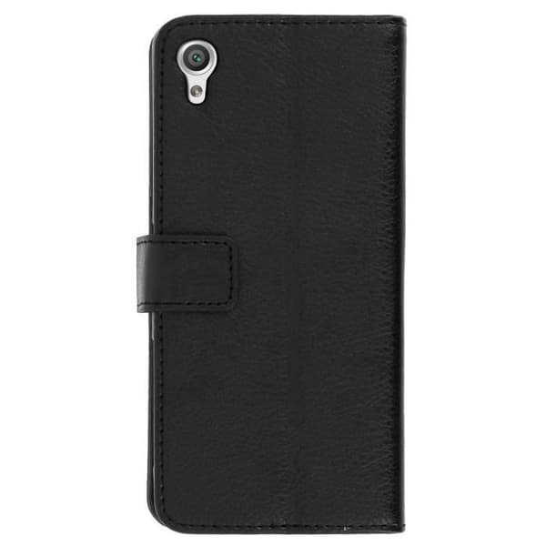 Fodral Plånbok - Sony - Xperia X - Svart - Ekoskinn - Stöd funktion