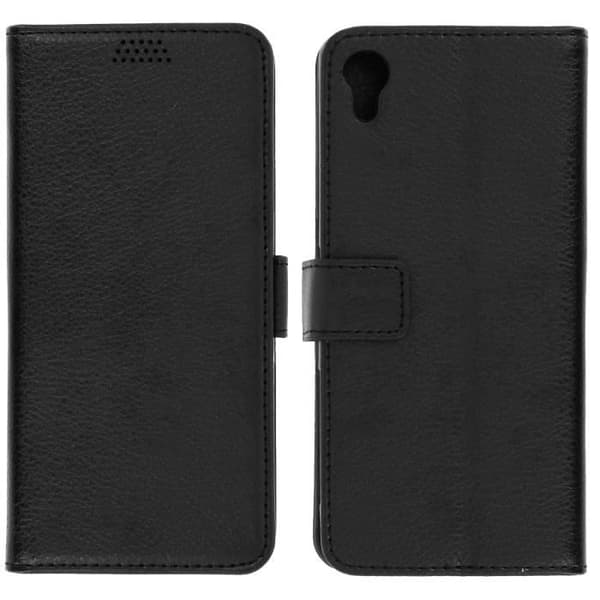 Fodral Plånbok - Sony - Xperia X - Svart - Ekoskinn - Stöd funktion