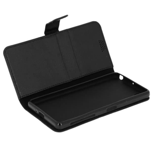Fodral Plånbok - Sony - Xperia X - Svart - Ekoskinn - Stöd funktion
