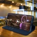 Miniatyrbild 4 av 4: Housse - AVIZAR - Huawei P40 Pro - Fodral Folio Plånbok - Ekoskinn - Inbyggd ställning - Blå