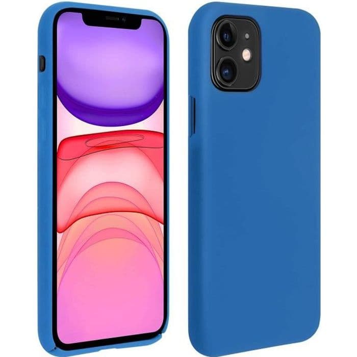 iPhone 11 Matt halvstyvt silikonfodral Soft Touch Finish Mörkblå