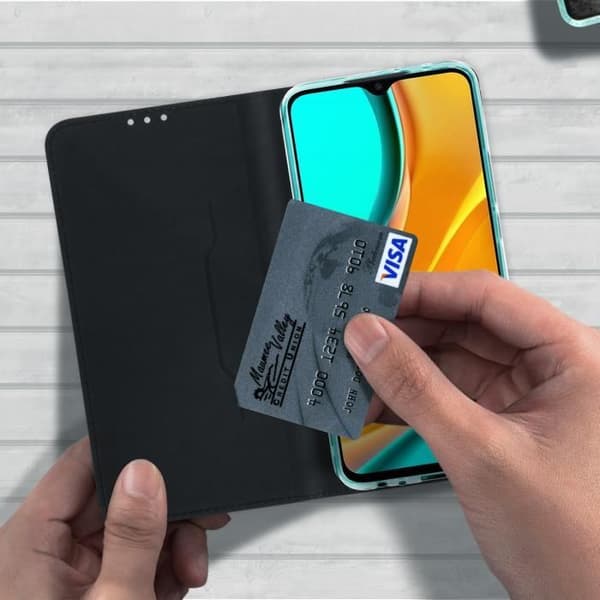 Xiaomi Redmi 9 Fodral - AKASHI - Video Support Korthållare - Svart