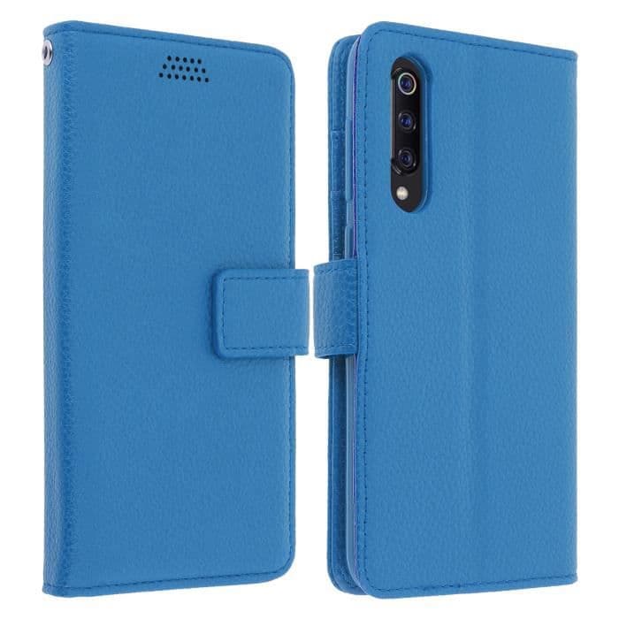 Xiaomi Mi 9 SE Cover Soft Touch Wallet Folio Fodral Videostöd Blå Blå