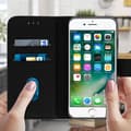 Miniatyrbild 3 av 4: Hus iPhone 7/8 - AVIZAR - Fodral med lock - Svart - Video Ställning - Kortfack