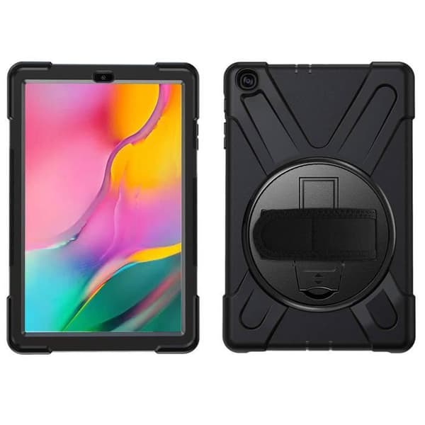Coque Galaxy Tab A 10.1 2019 - AVIZAR - Hybride - Rotationshandtag - Ställsupport - Svart