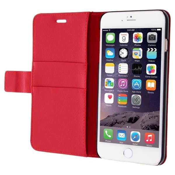 iPhone 6 Plus/6s Plus Fodral - Avizar - Röd - Ekologiskt läder - Mjuk skal - Magnetisk stängning