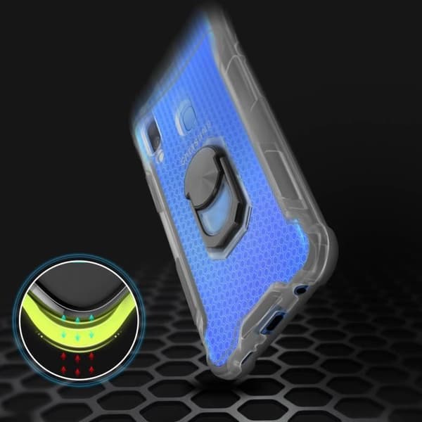 Samsung Galaxy A40 fodral Bi-material Contour Bumper Grå metallring Grå