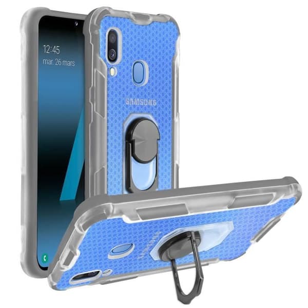 Samsung Galaxy A40 fodral Bi-material Contour Bumper Grå metallring Grå
