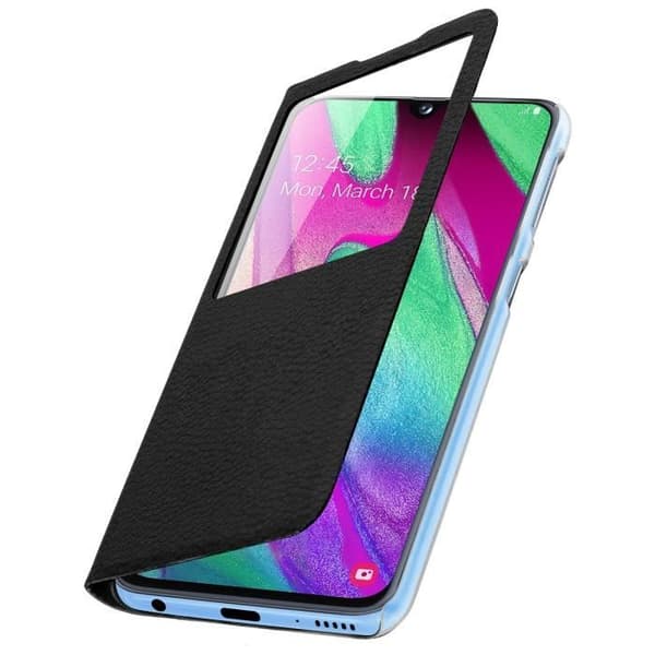 Fodral för Samsung Galaxy A40 - AVIZAR - Flip-etui - Ultrafin - Mjuk - Svart