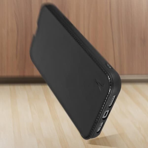iPhone 13 Pro-fodral - Akashi - Äkta läder - Svart - Video Stöd - Kortfickan