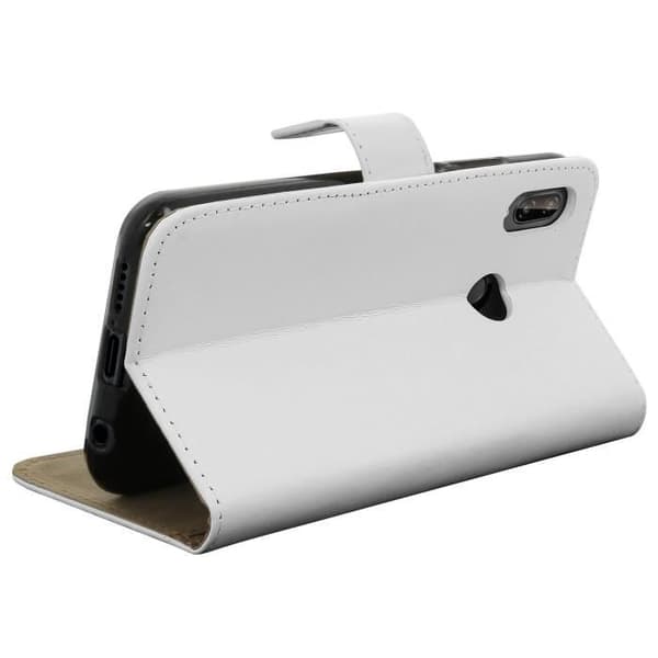 Huawei P20 Lite Flip Läder Plånboksfodral Silikonfodral Vit