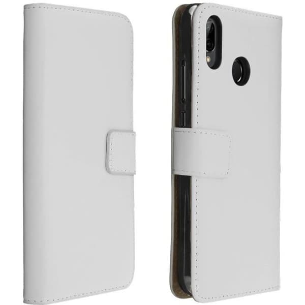 Huawei P20 Lite Flip Läder Plånboksfodral Silikonfodral Vit