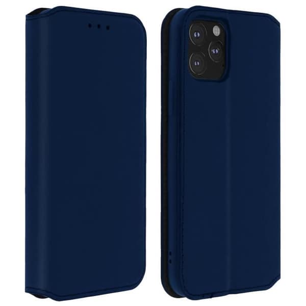 iPhone 11 Pro Fodral - AVIZAR - Folio Wallet Fodral - Ekologiskt läder - Stativfunktion - Midnattsblå