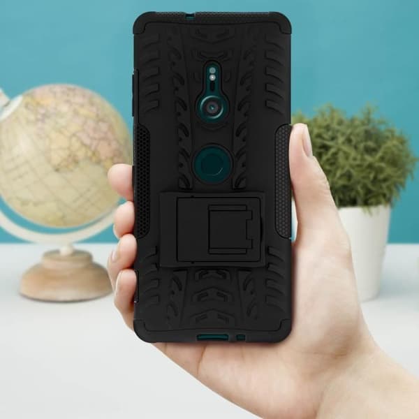 Coque - Sony - Xperia XZ3 Plus - Stötsäker - Silikon och Polykarbonat - Inbyggt stöd