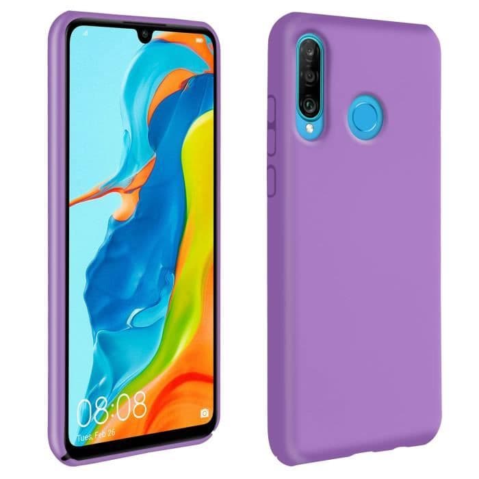 Huawei P30 Lite Semi-styvt silikonfodral Matt Soft Touch Finish Lila Lila