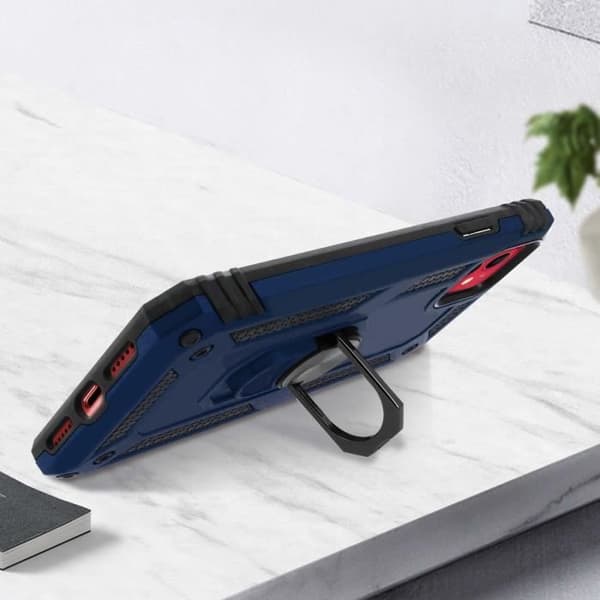 Coque - AVIZAR - iPhone 11 - Stötteknik - Bi-material - Videostöd Ring Blå natt