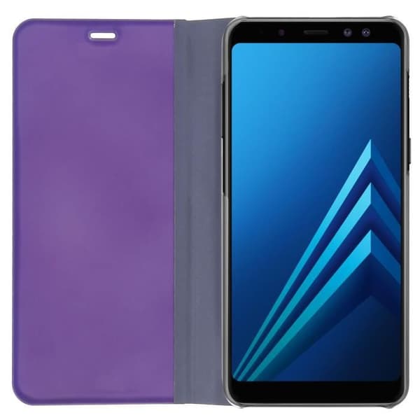 Etui Galaxy A8 - AVIZAR - Folio spegelhölje - Hård skal - Stödfunktion - Lila