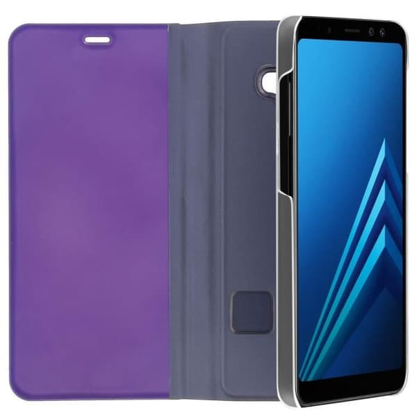 Etui Galaxy A8 - AVIZAR - Folio spegelhölje - Hård skal - Stödfunktion - Lila