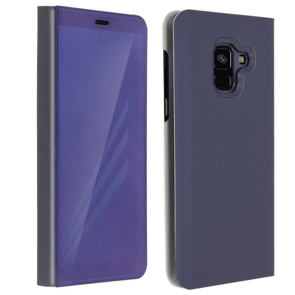 Etui Galaxy A8 - AVIZAR - Folio spegelhölje - Hård skal - Stödfunktion - Lila