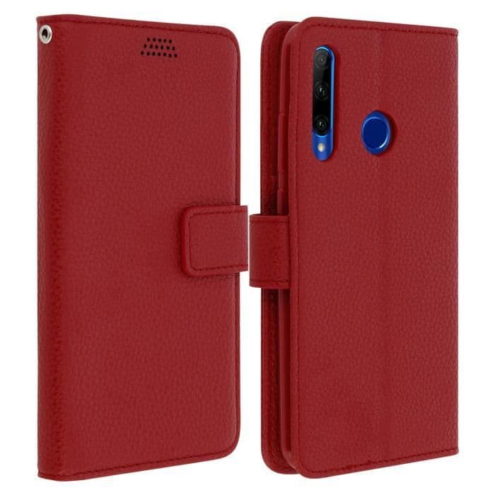 Honor 20 Lite Cover Soft Touch Folio Fodral Röd Videostöd Röd