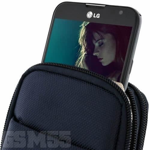 Etui - Bigben - Storlek XXL - Nylon - Kompatibla smartphones 5,5" - Färg Svart/Blå
