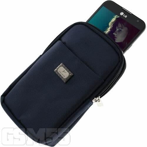 Etui - Bigben - Storlek XXL - Nylon - Kompatibla smartphones 5,5" - Färg Svart/Blå