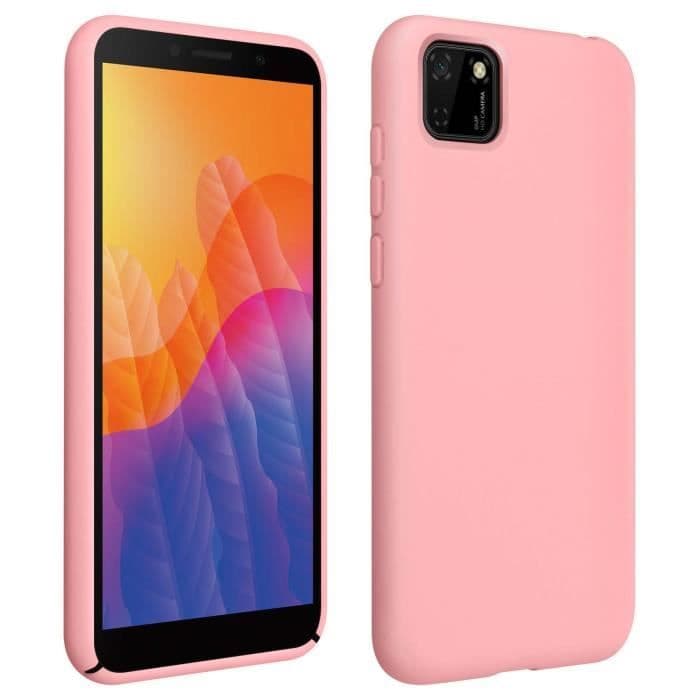 Huawei Y5p halvstyvt silikonfodral Soft Touch Finish Rosa