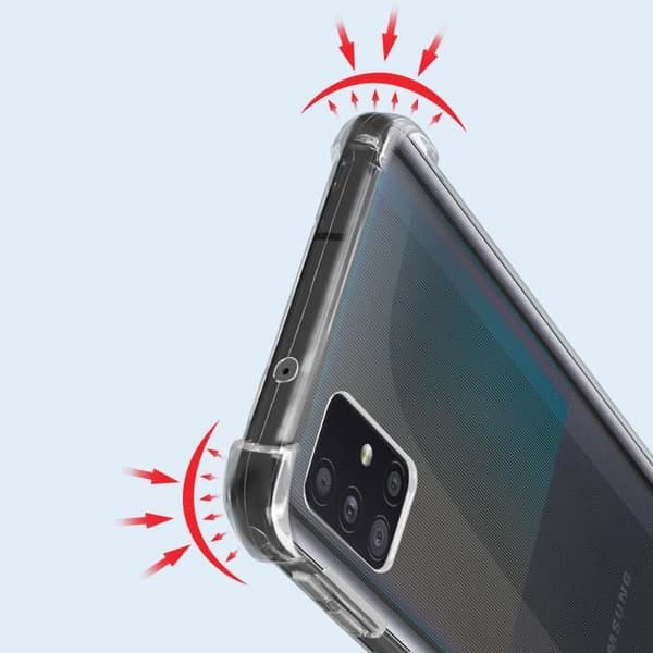 Fodral - AKASHI - Samsung Galaxy A51 5G - Mjuk - Transparent - Stötsäker förstärkta hörn