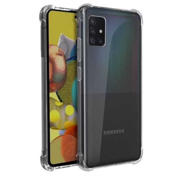 Fodral - AKASHI - Samsung Galaxy A51 5G - Mjuk - Transparent - Stötsäker förstärkta hörn