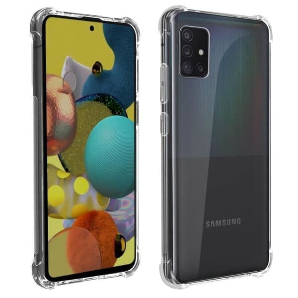 Fodral - AKASHI - Samsung Galaxy A51 5G - Mjuk - Transparent - Stötsäker förstärkta hörn