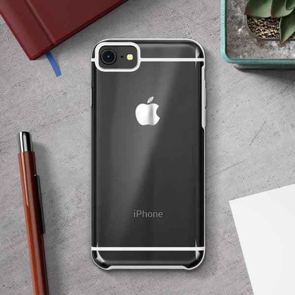 Coque iPhone SE / 8 / 7 - Akashi - Hård - Antiglid - Färgad kant - Vit