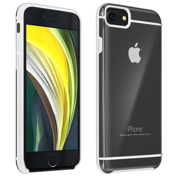 Coque iPhone SE / 8 / 7 - Akashi - Hård - Antiglid - Färgad kant - Vit