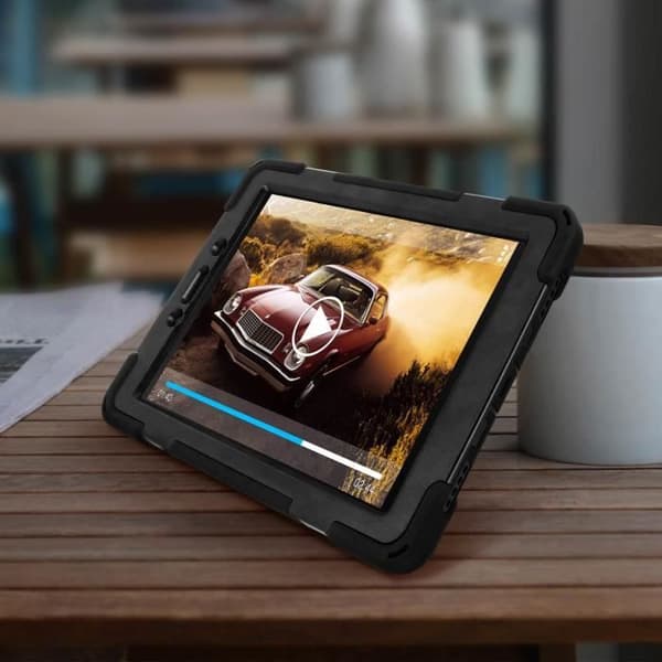 Coque Galaxy Tab A 8.0 2019 - AVIZAR - Hybride - Rotationshandtag - Stativfäste - Svart