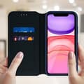 Miniatyrbild 2 av 4: iPhone 11 Fodral - AVIZAR - Folio Wallet Fodral - Ekologiskt läder - Stativfunktion - Midnattsblå