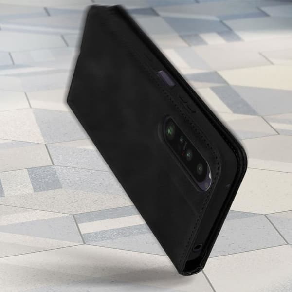 Fodral - Sony - Xperia 1 III - Plånbok - Videostöd - Ekoskinn Svart