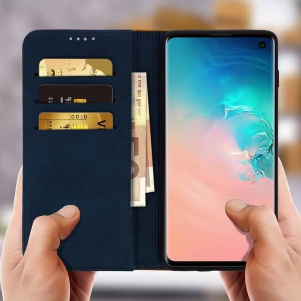 Hus Galaxy S10 - AVIZAR - Folio-fodral - Ekologiskt läder - Kortförvaring - Ställfunktion