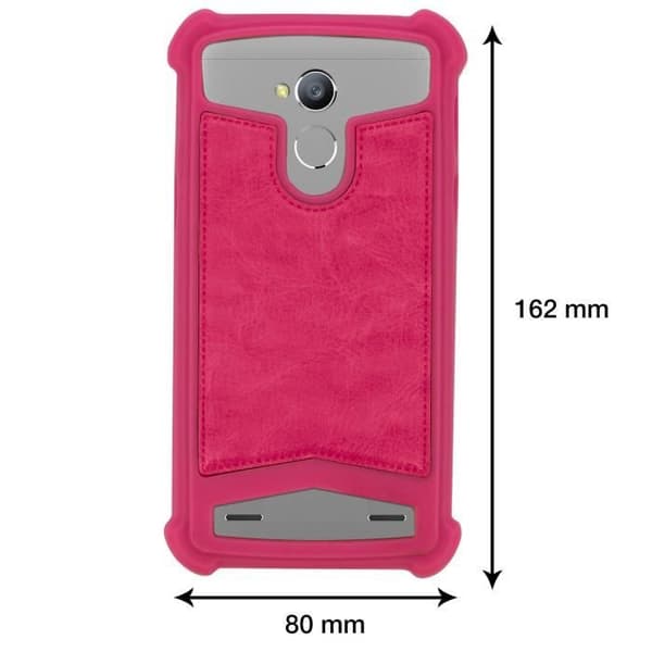 Universell Smartphone-fodral - Fuschia - Silikongel - Stötskydd - 5,3 till 5,5 tum